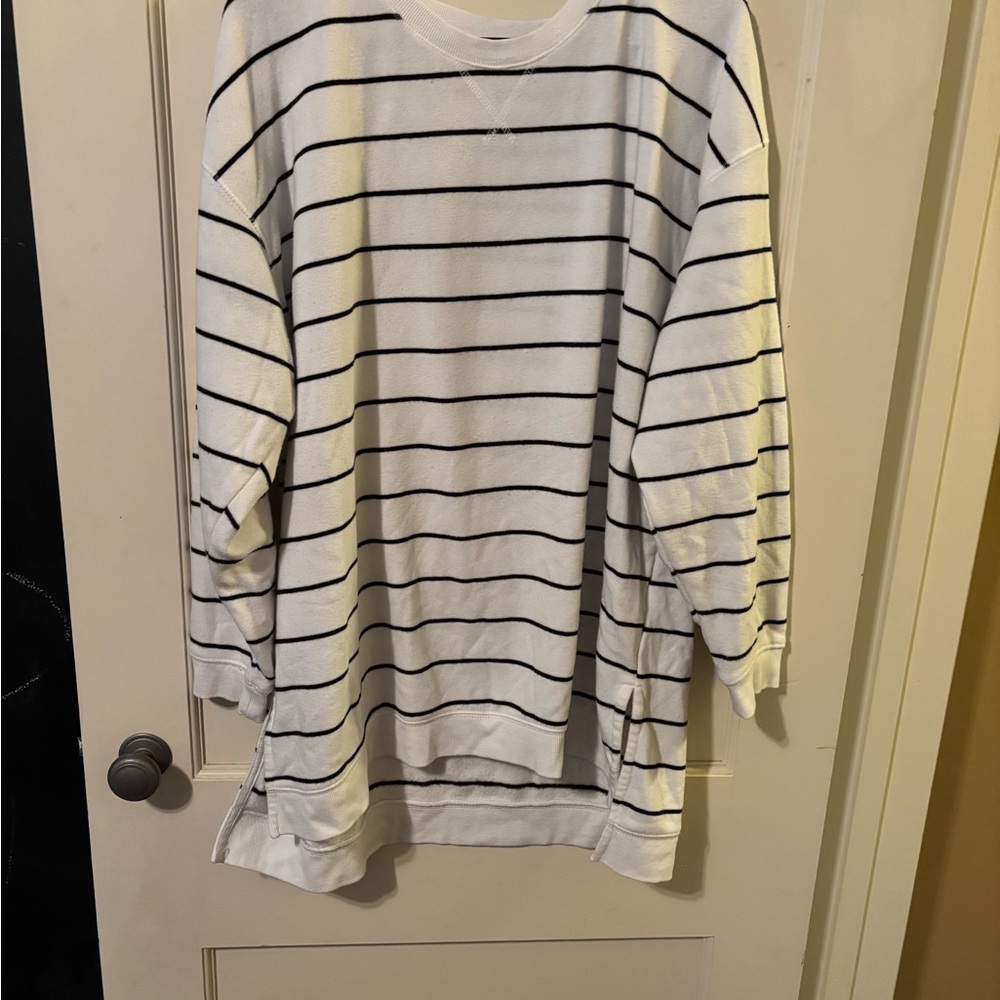 Maurices Black and White Striped Sweater